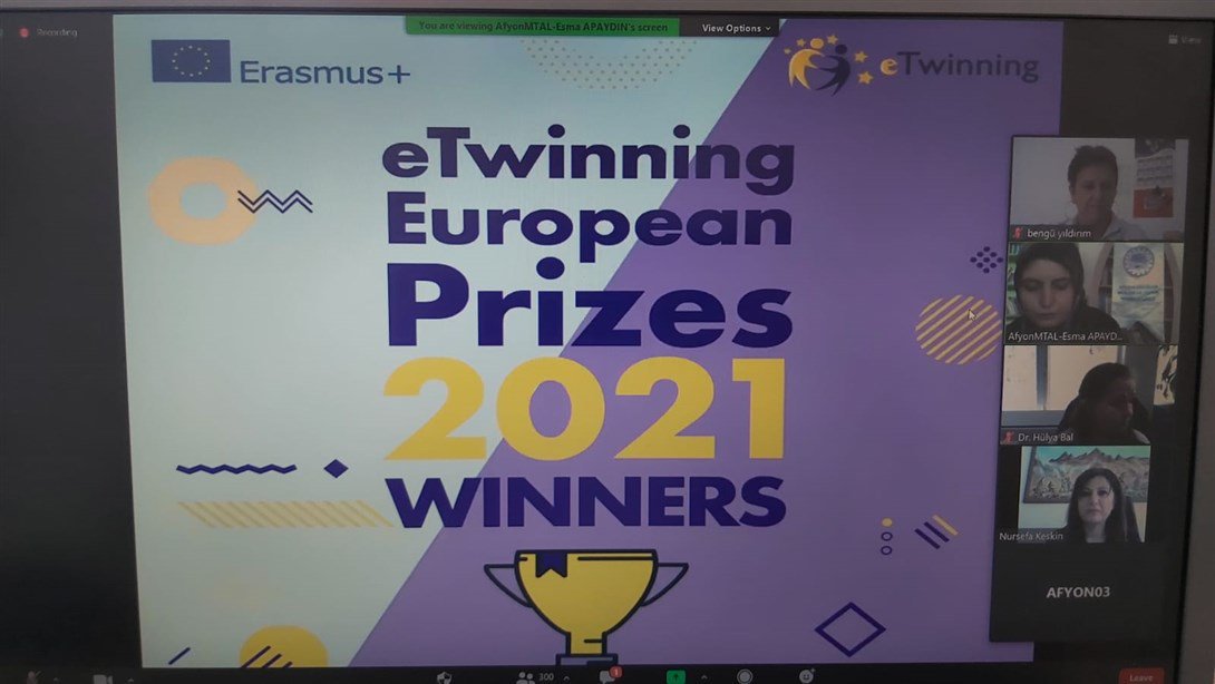 2021 e-Twinning Avrupa Özel Ödülünde Birincilik Ödülü Afyonkarahisar'ın